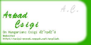 arpad csigi business card